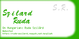 szilard ruda business card